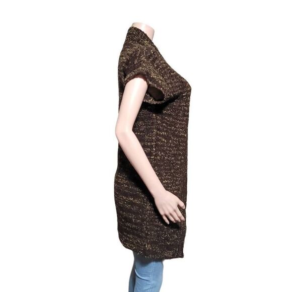 Pulp short sleeve open front cardigan chocolate sweater M - Picture 5 of 5